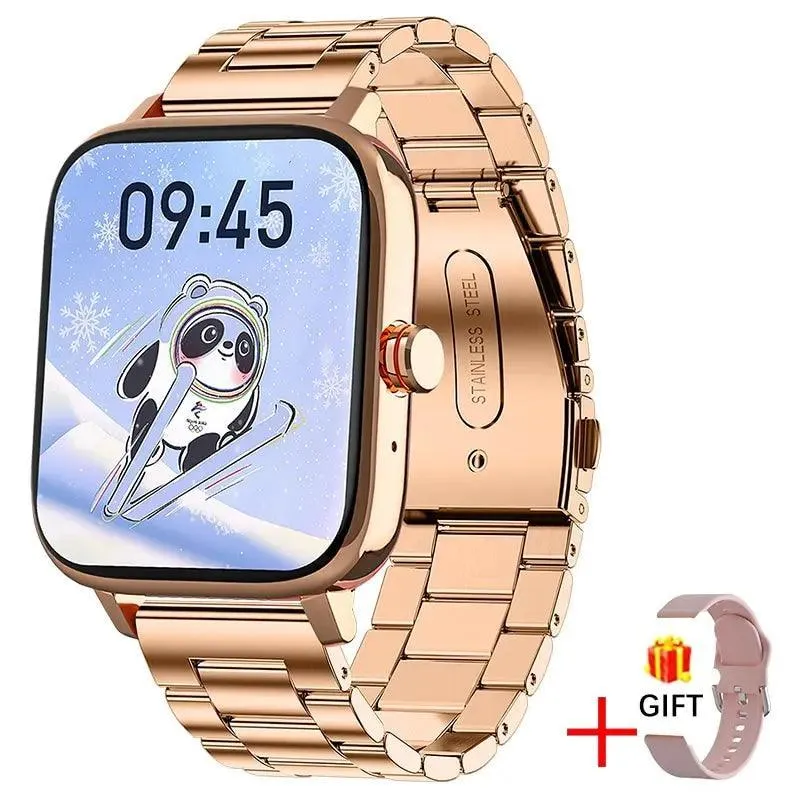 Premium Stainless Steel Smartwatch with Health & Sports Tracking