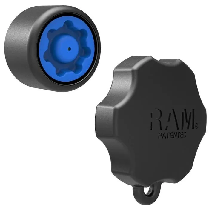 RAM Mount Mixed Combination Pin-Lock Security Knob and Key Knob for 1" Dia B Size Arms