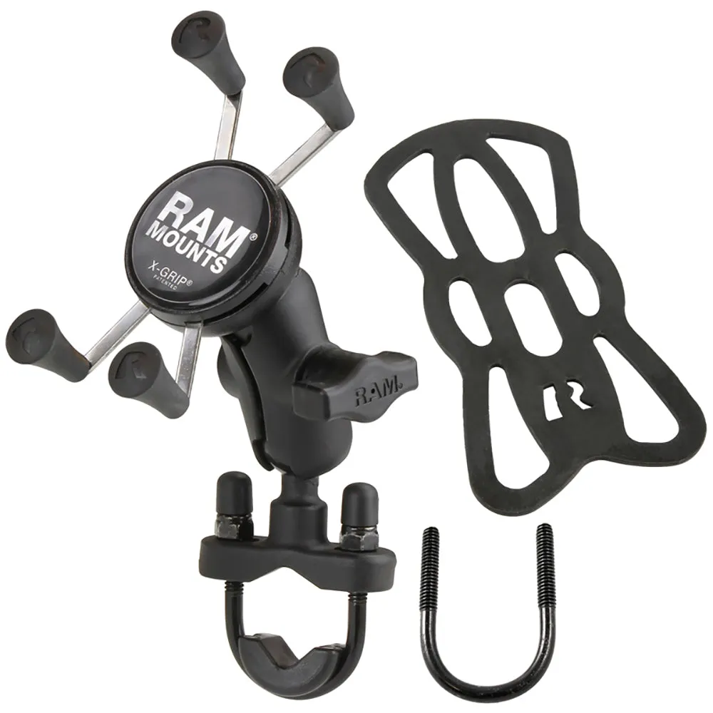 RAM Mount X-Grip Phone Mount w/Handlebar U-Bolt Base [RAM-B-149Z-A-UN7U]