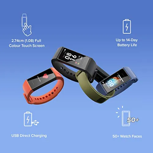 Redmi Smart Band - (Direct USB Charging, Full Touch Colour Display, Upto 14-Day Battery Life, Works with Xiaomi Wear App)