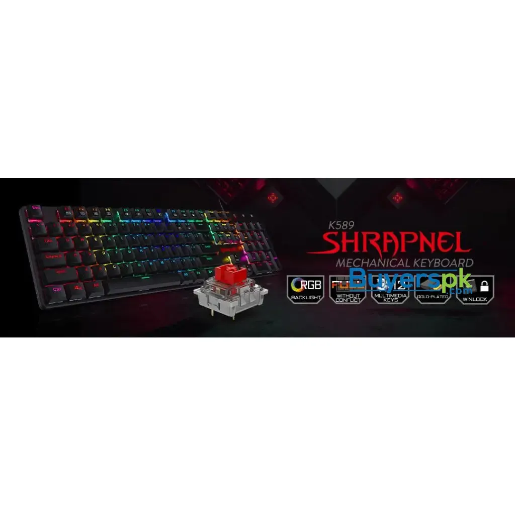 Redragon K589 Shrapnel Rgb Low Profile Mechanical Gaming Keyboard