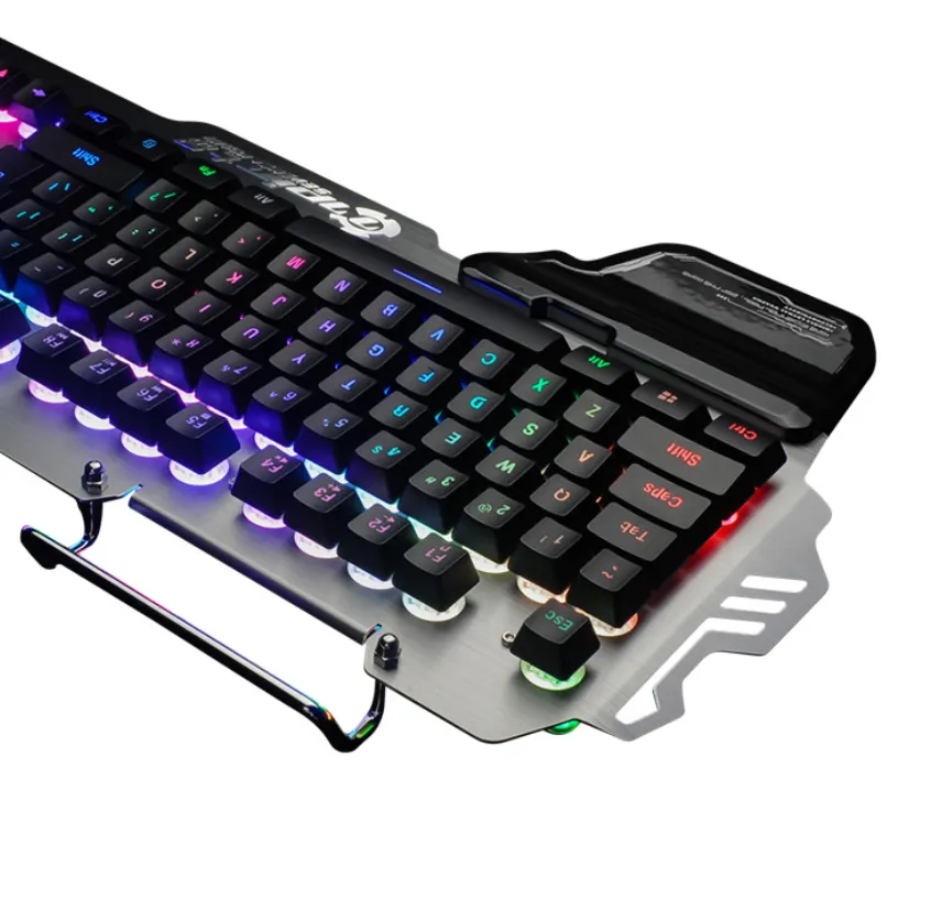 RGB Backlit Semi Mechanical Gaming Keyboard with Wrist Rest