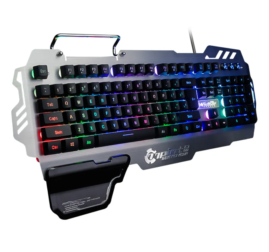 RGB Backlit Semi Mechanical Gaming Keyboard with Wrist Rest