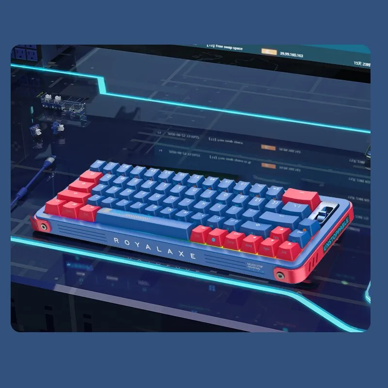 ROYAL AXE Y68 Keyboard Gaming Mechanical Keyboard hot swappable PCB RGB switch lighting type c 2.4G BT 3 Mode Wireless