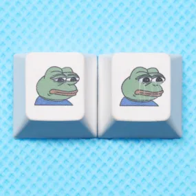 Sad Frog PBT Dye-sub keycap Cherry Profile for Mechanical Keyboard ESC R1 for BM60 BM65 CSTC75 Santa Claus Cry Green Meme