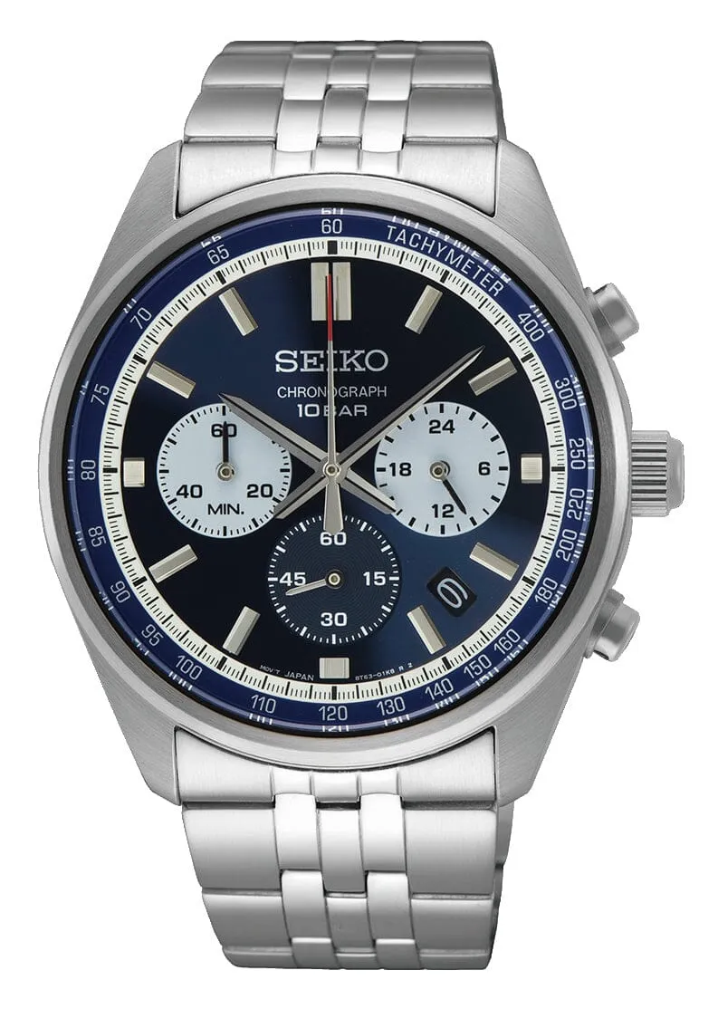 Seiko Conceptual Blue and Silver Analog Men's Watch SSB427P