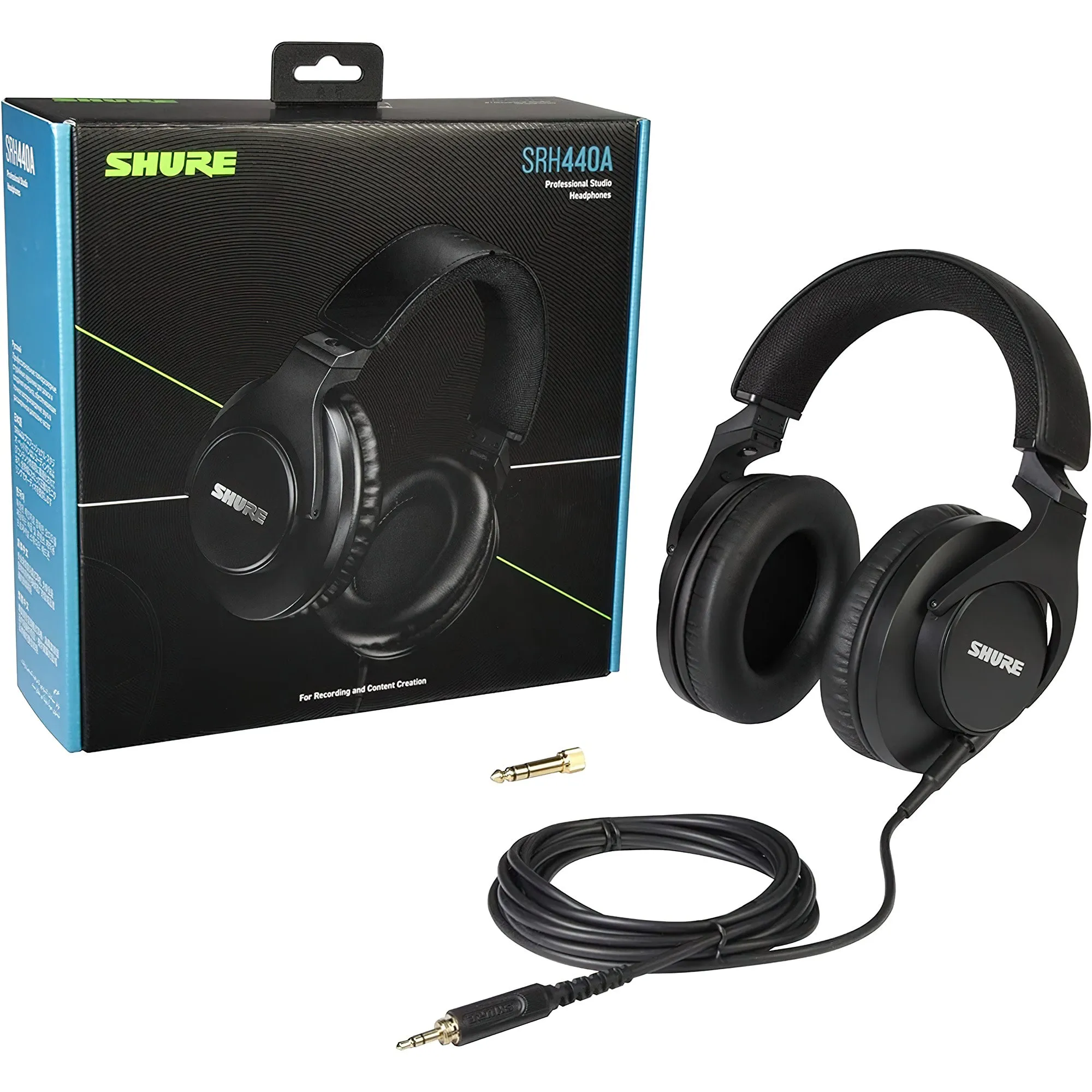 Shure Over-Ear Wired Headphones for Monitoring & Recording, Professional Studio Grade, Enhanced Frequency Response, Work with All Audio Devices, Adjustable & Collapsible Design