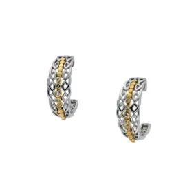 Silver and 10k Yellow or Rose Gold Bridge Earrings