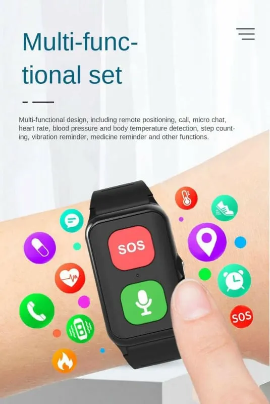 Sos Elderly Gps Positioning Watch with Heart Rate Tracking