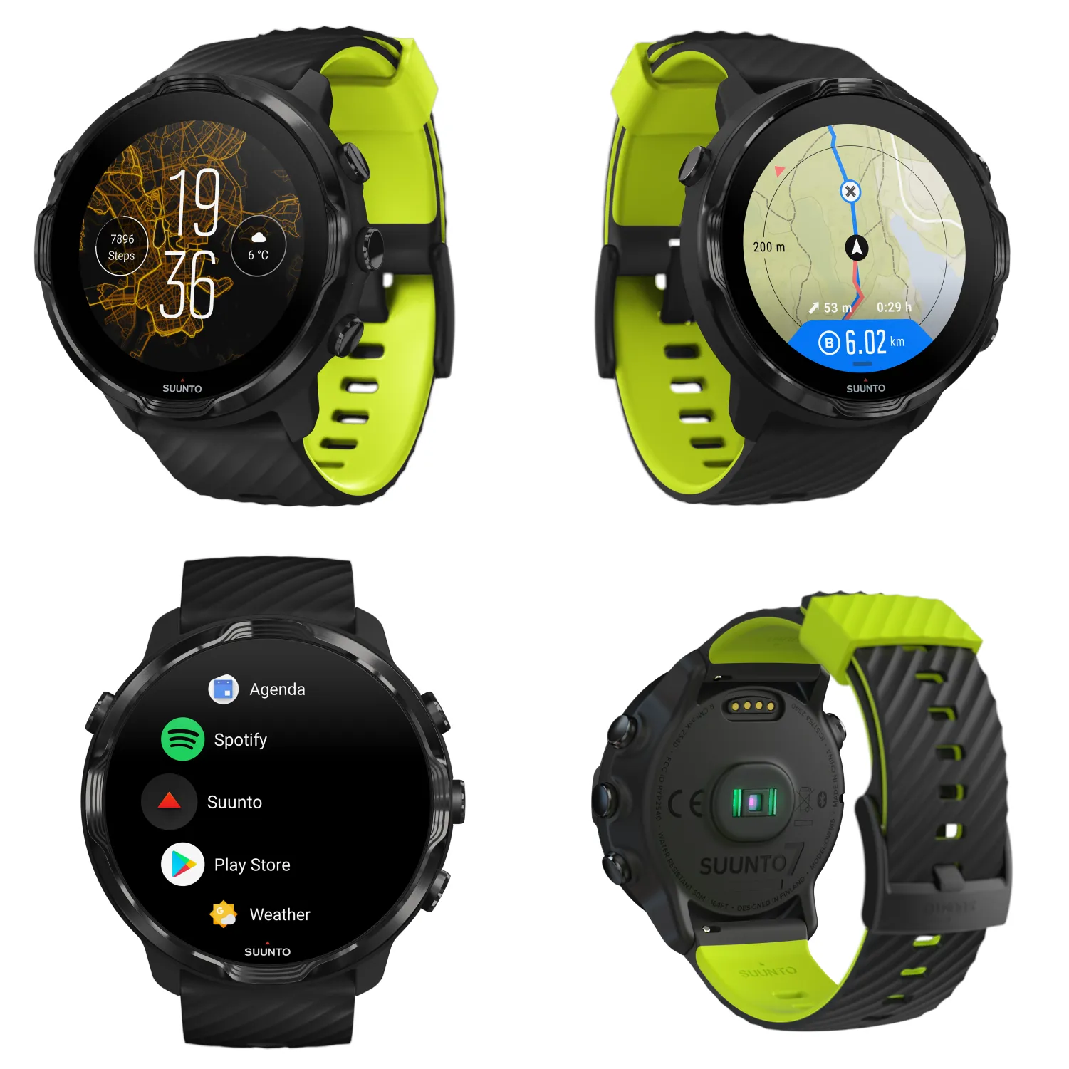 SUUNTO 7 Black Lime GPS Sports Smartwatch With Versatile Sports Experience (SS050379000)