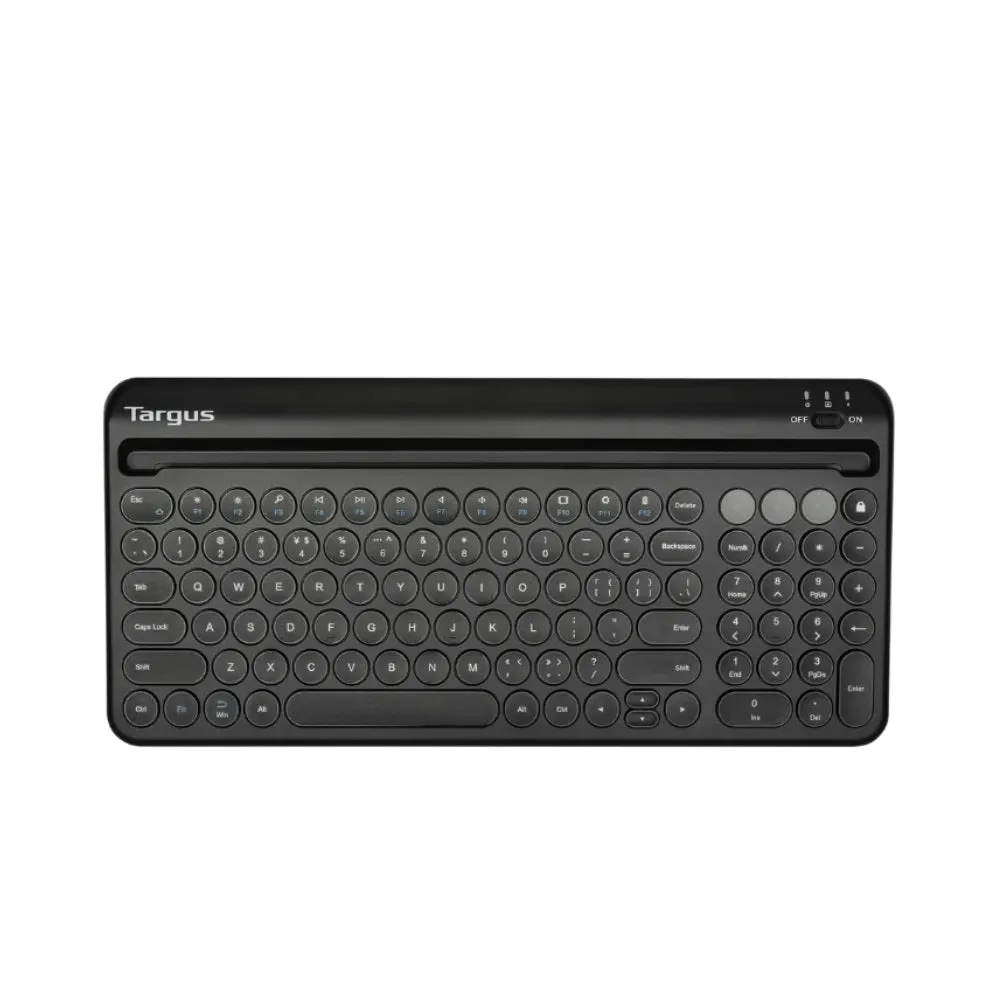 Targus Multi-Device Bluetooth® Antimicrobial Keyboard with Tablet/Phone Cradle (Black) AKB867