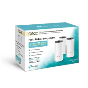 TP Link AC1200   AV1000 Whole Home Hybrid Mesh Wi-Fi System - Pack of 3 - White | DECOP93PACK