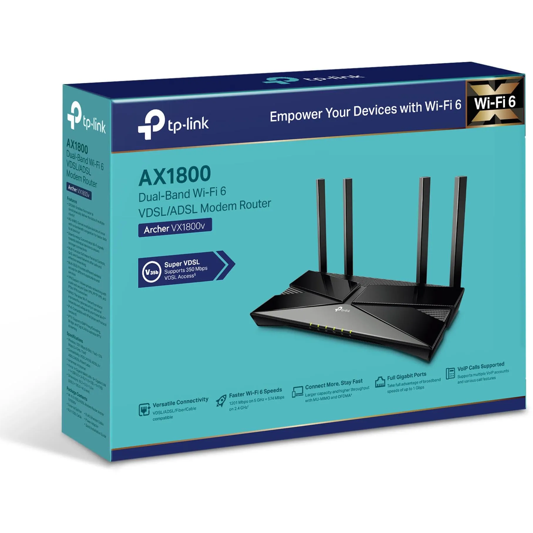 TP-Link AX1800 Dual-Band Wi-Fi 6 VDSL Modem Router