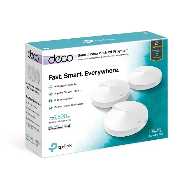 TP Link M9 Plus AC2200 Smart Home Mesh Wi-Fi System - Pack of 3 - White | DECOM93PACK