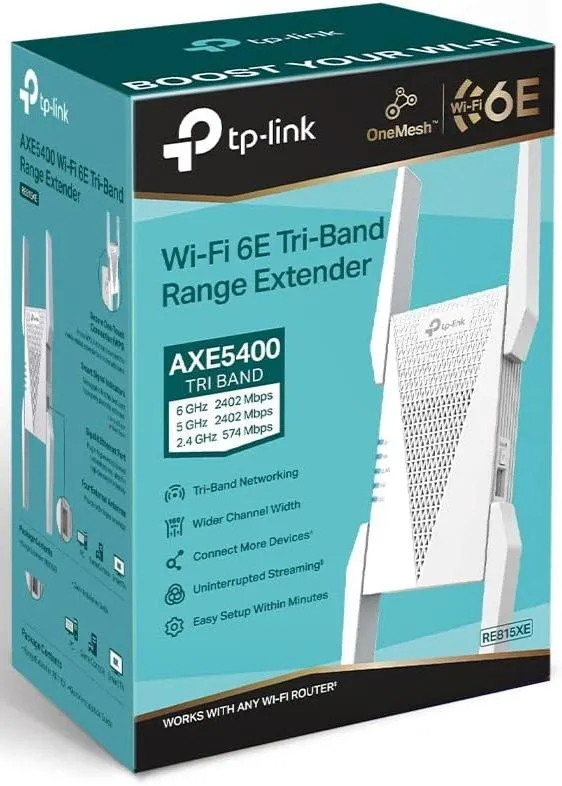 TP-Link RE815XE AXE5400 Mesh Wi-Fi 6E Extender