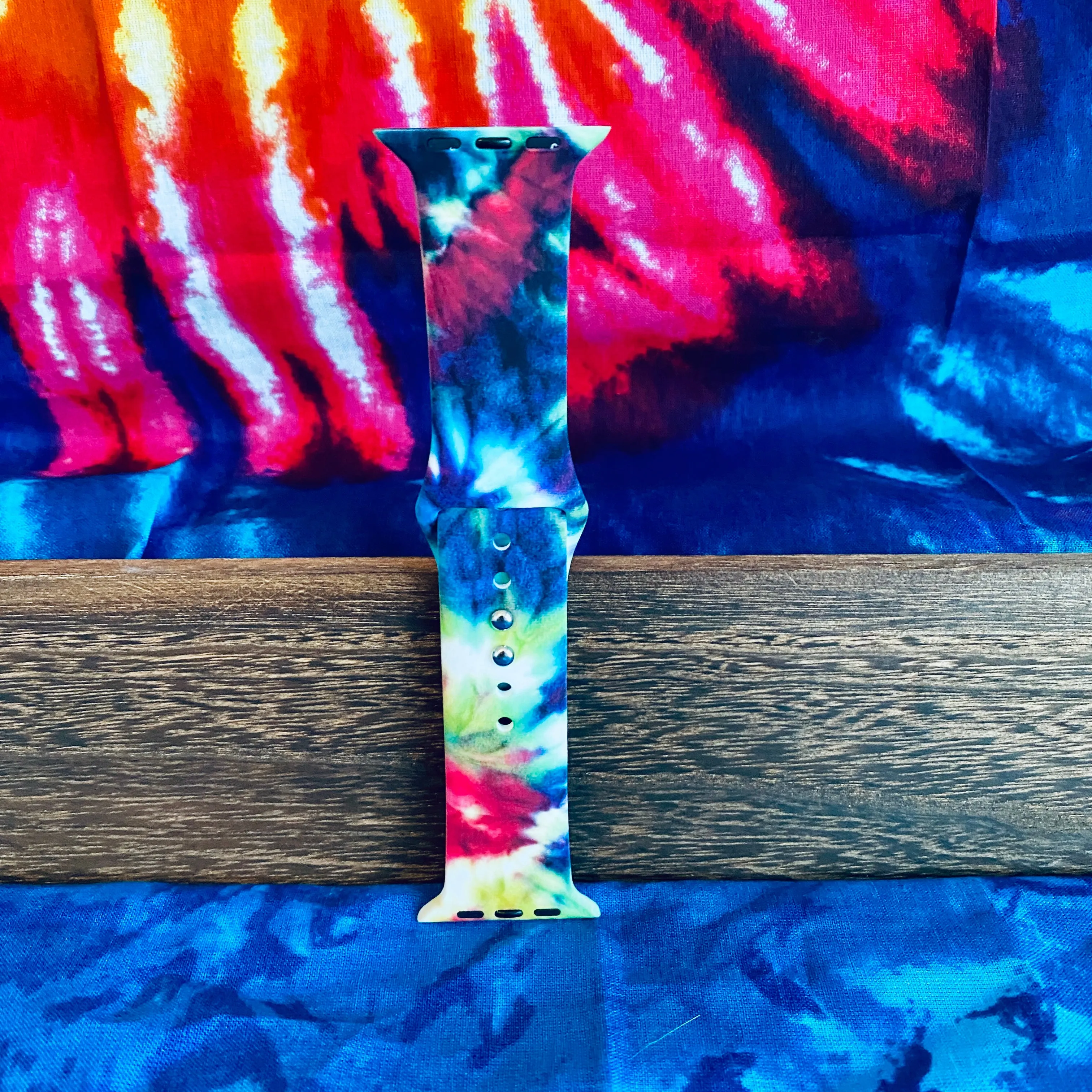 Twisted Tie Dye Print Silicone Band For Apple Watch