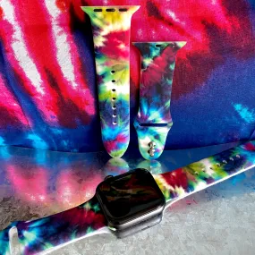 Twisted Tie Dye Print Silicone Band For Apple Watch