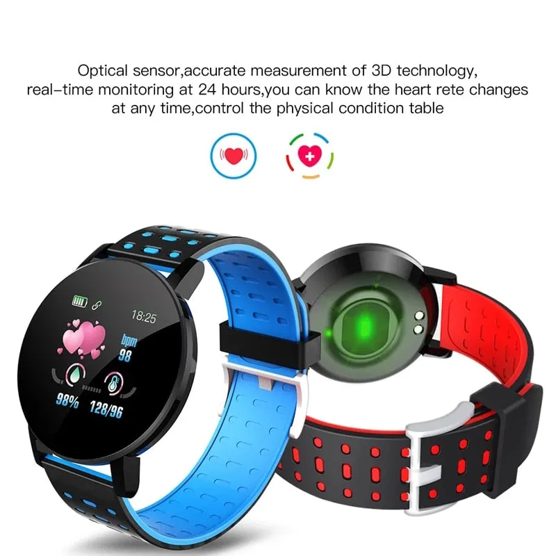 Twitch Smart Watch Men Women Heart Rate Blood Pressure Monitoring Fitness Sport racker Bluetooth Play Music Call 119 Smart Watch