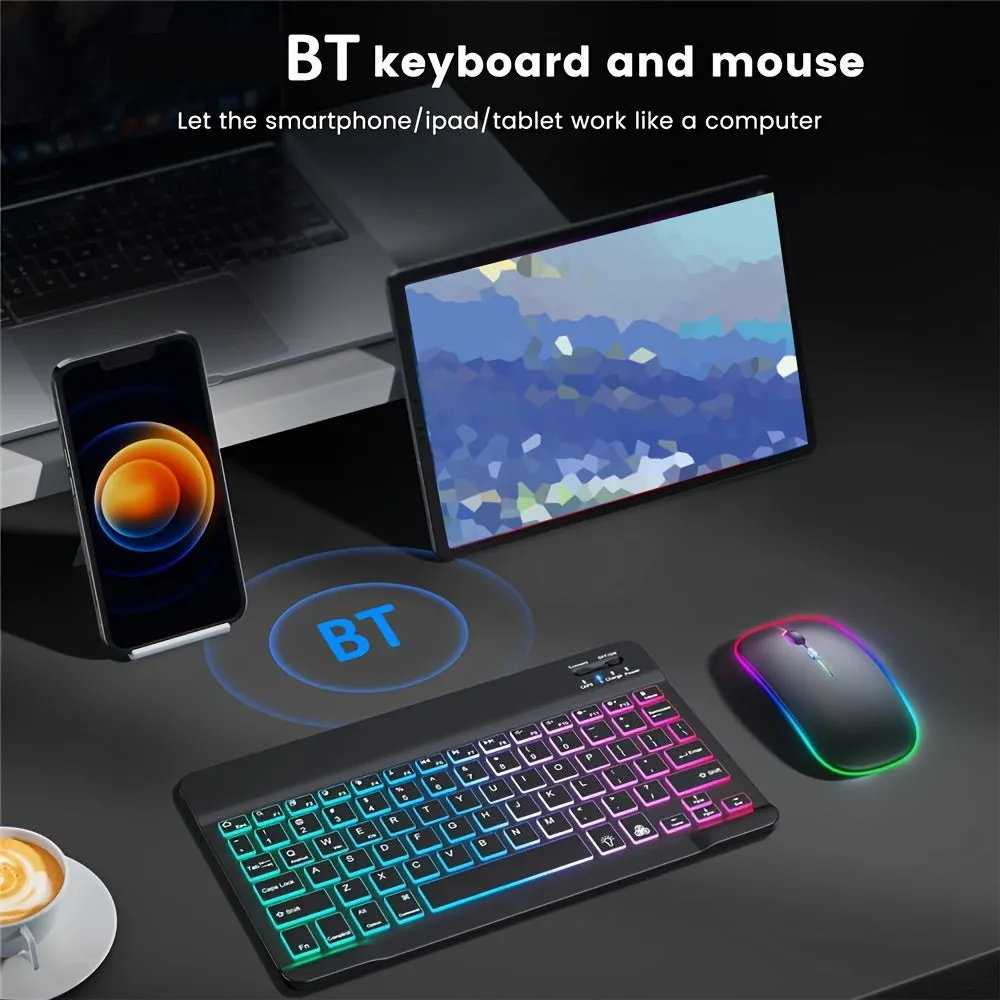 Ultra-Slim Backlit Wireless Keyboard And Mouse For Android/Windows