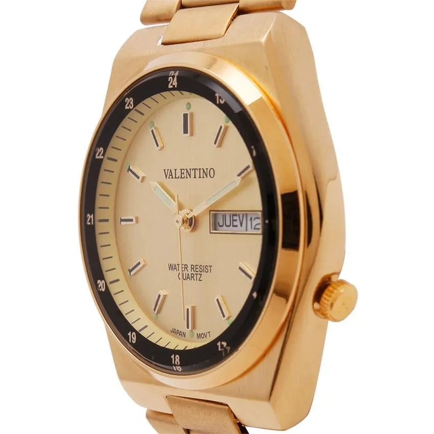 Valentino 20121840-GOLD DIAL STAINLESS BAND STRAP Watch for Men