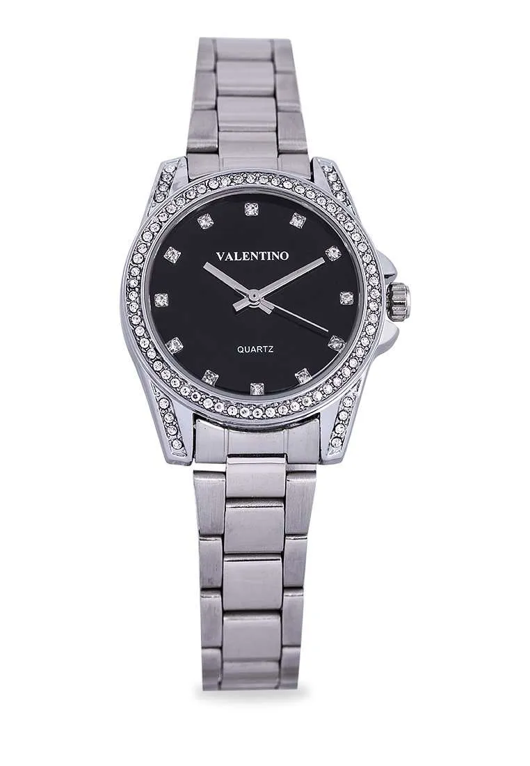 Valentino 20122291-BLACK DIAL Silver Stainless Steel Watch for Women