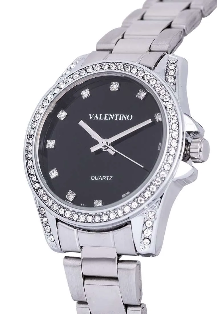 Valentino 20122291-BLACK DIAL Silver Stainless Steel Watch for Women