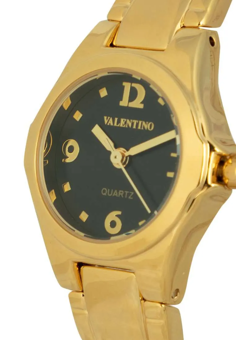 Valentino 20122307-BLACK DIAL Gold Stainless Steel Watch for Women