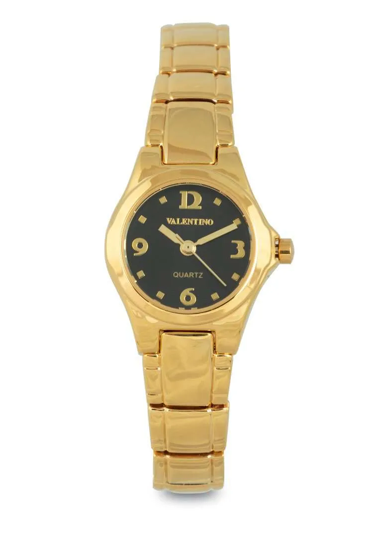 Valentino 20122307-BLACK DIAL Gold Stainless Steel Watch for Women