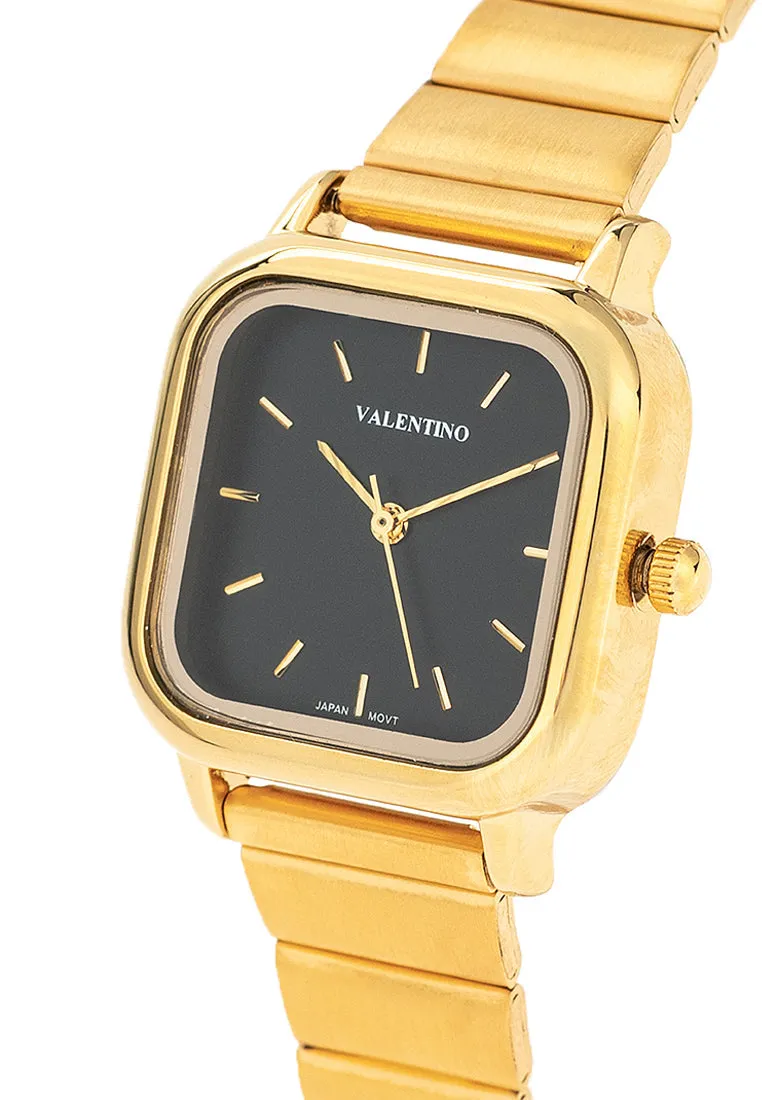 Valentino 20122389-BLACK DIAL Stainless Steel Strap Analog Watch for Women