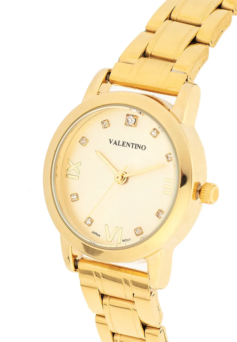 Valentino 20122394-GOLD DIAL Stainless Steel Strap Analog Watch for Women