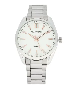 Valentino 20122458-WHITE DIAL - ROSE INDEX Stainless Steel Strap Analog Watch for Men