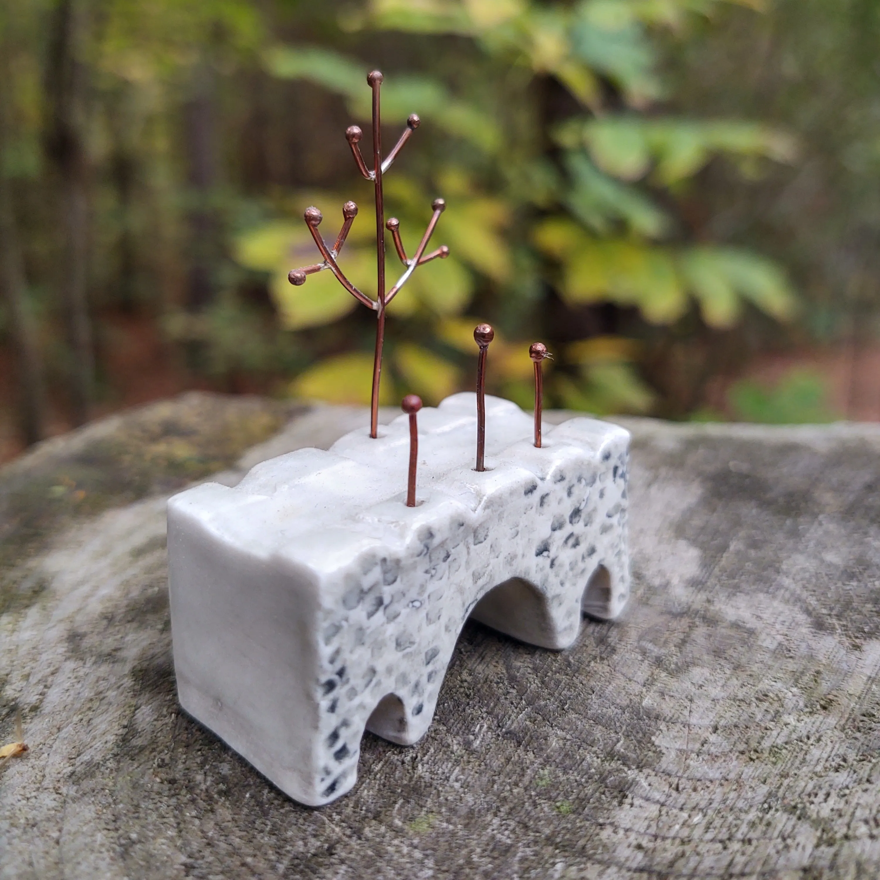 Viaduct Bridge in White with Copper Tree