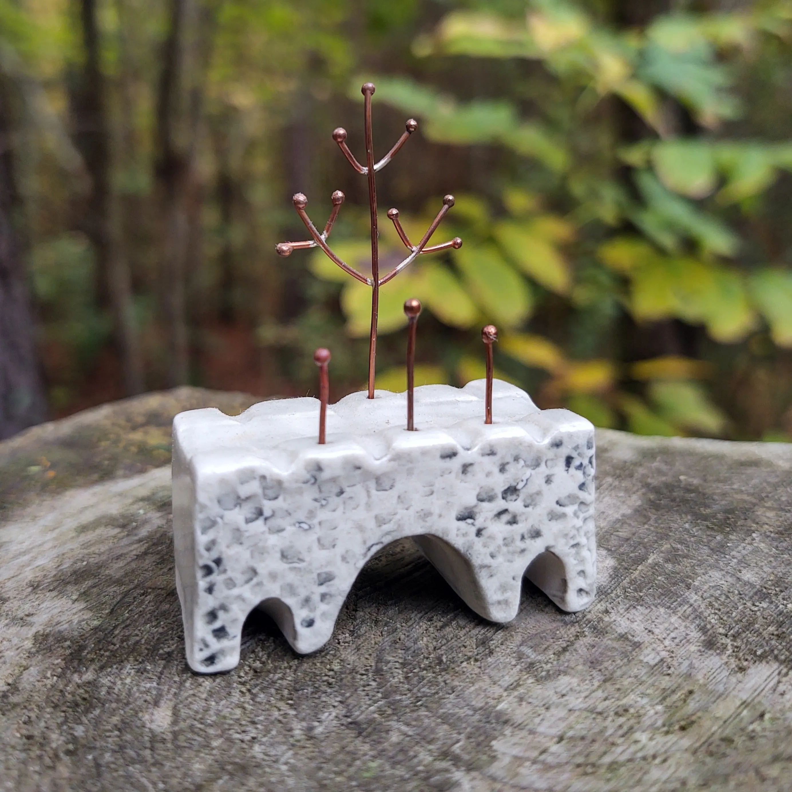 Viaduct Bridge in White with Copper Tree