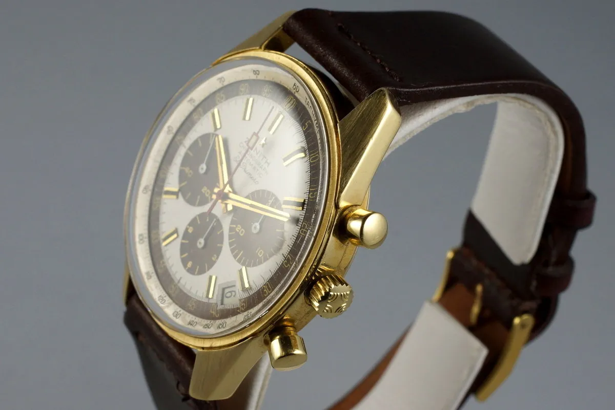 Vintage Zenith 18K YG El Primero G381 Tropical Dial