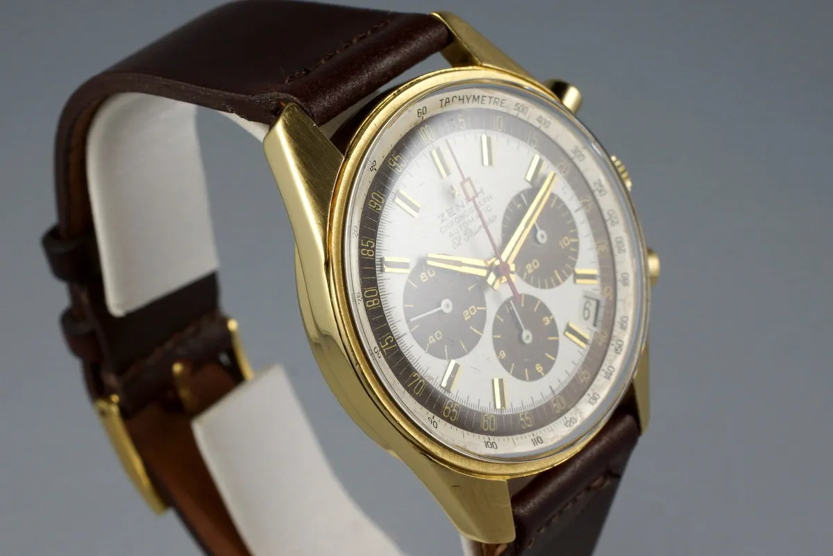 Vintage Zenith 18K YG El Primero G381 Tropical Dial