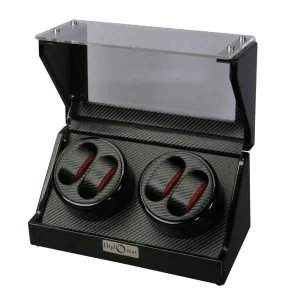 Watch Winder - Quad Black Carbon Fiber