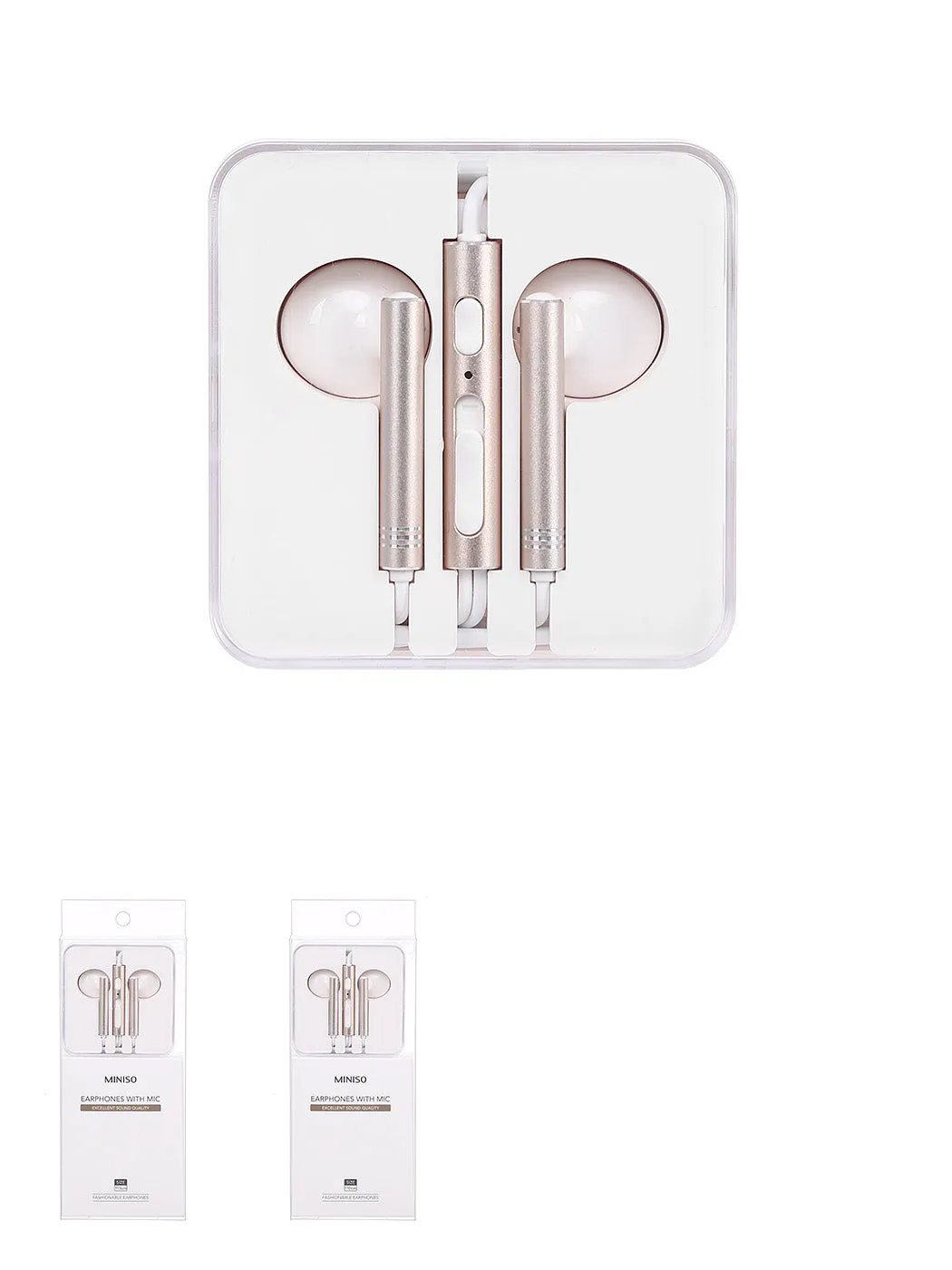 Wire Control In-ear Earphones with Mic(Gold) Model:1318