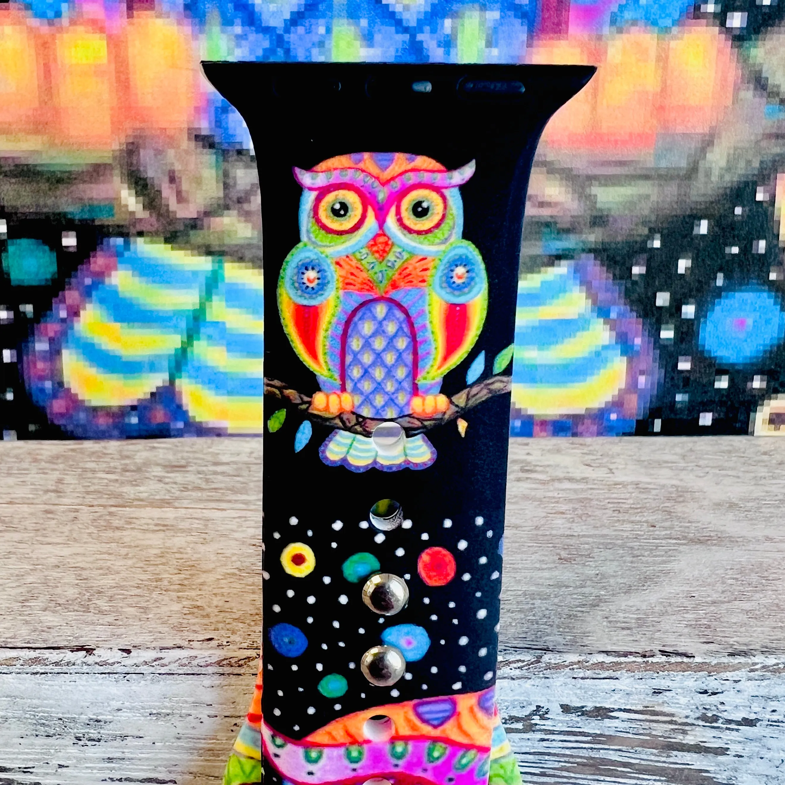 Wise Owl Print Silicone Band For Apple Watch