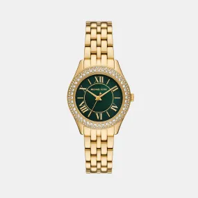 Women Quartz Green Dial Analog Stainless Steel Watch MK4870