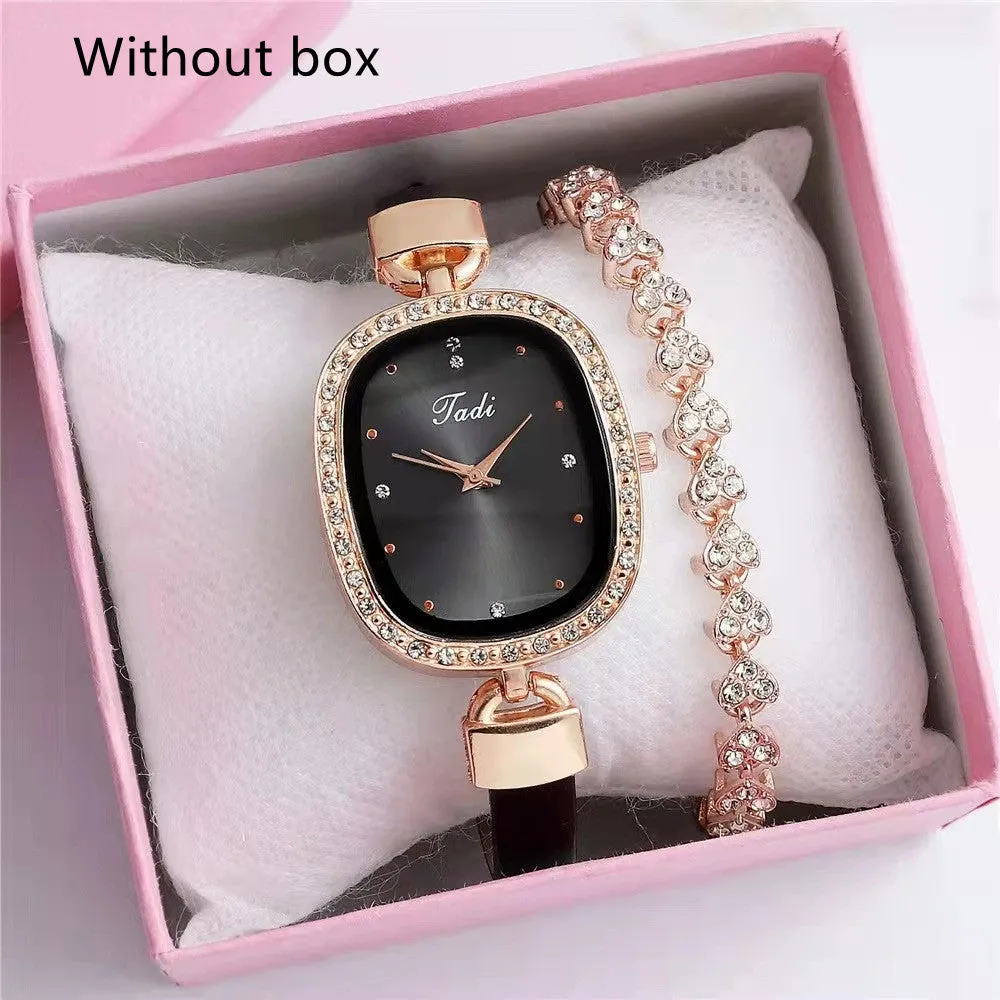 Women's Quartz Watch Diamond Rhinestone Thin Belt