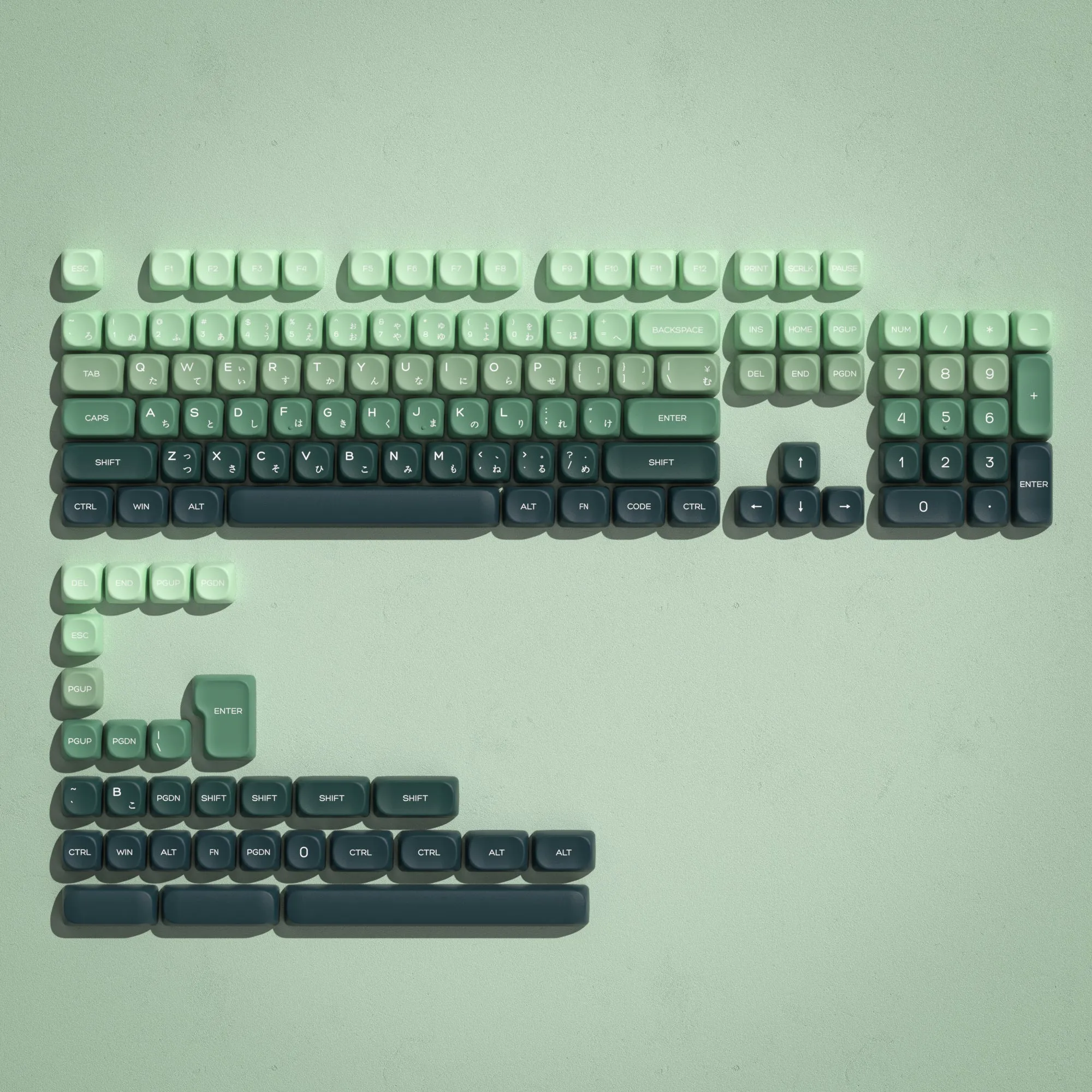 Womier Gradient Series 134-Key MOA Profile Double-Shot PBT Keycap Set (4 Colors)