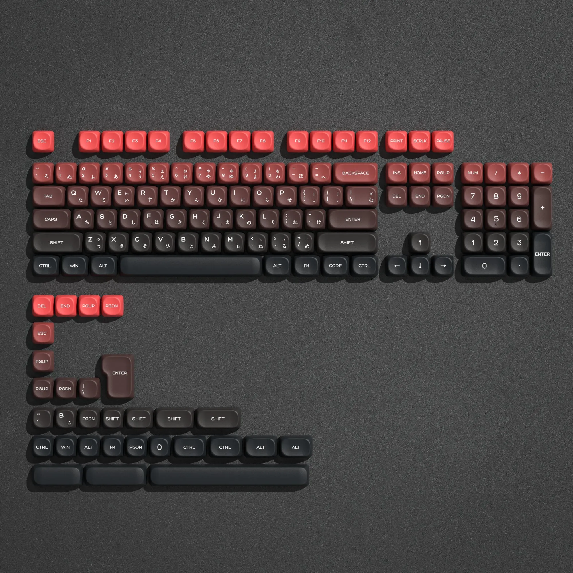 Womier Gradient Series 134-Key MOA Profile Double-Shot PBT Keycap Set (4 Colors)