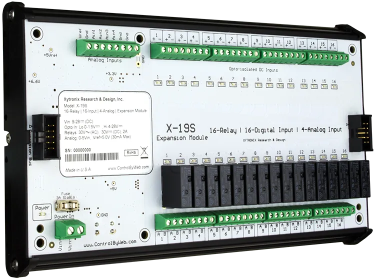 X-19s | 16 Relay, 16 Digital and 4 Analog Input Expansion Module