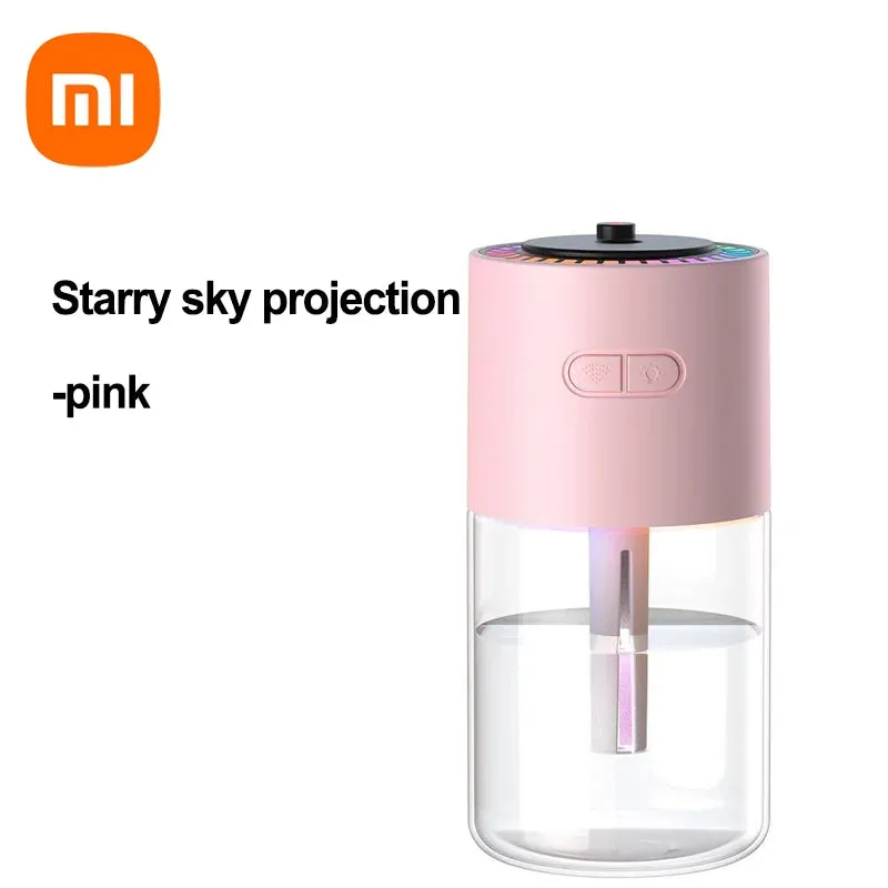 Xiaomi 2025 New Portable Rotating Humidifier USB Air Humidifier Silent Atomizer With Projection Lights Colorful Ambient Light