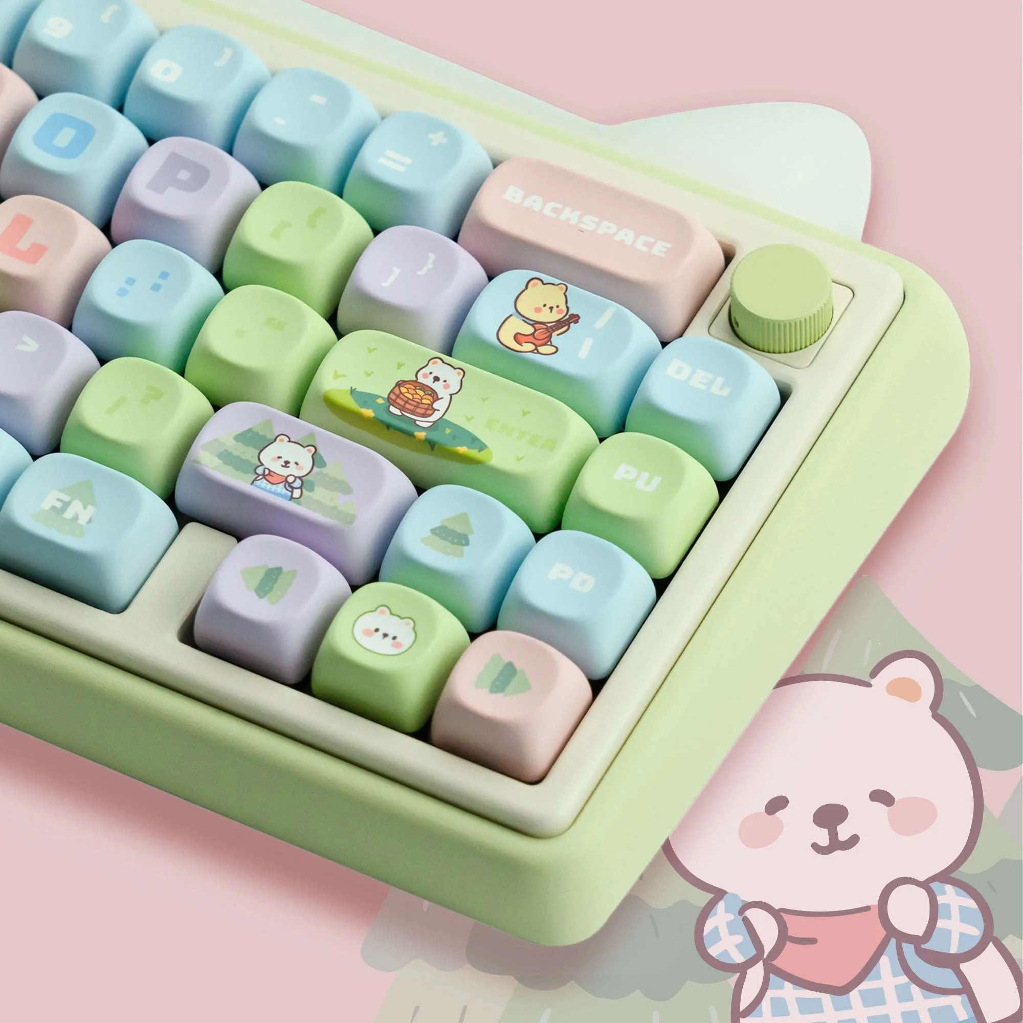 XVX Cute Little Bear  MOA Profile Dyed Sub PBT Keycap Set 143-Key