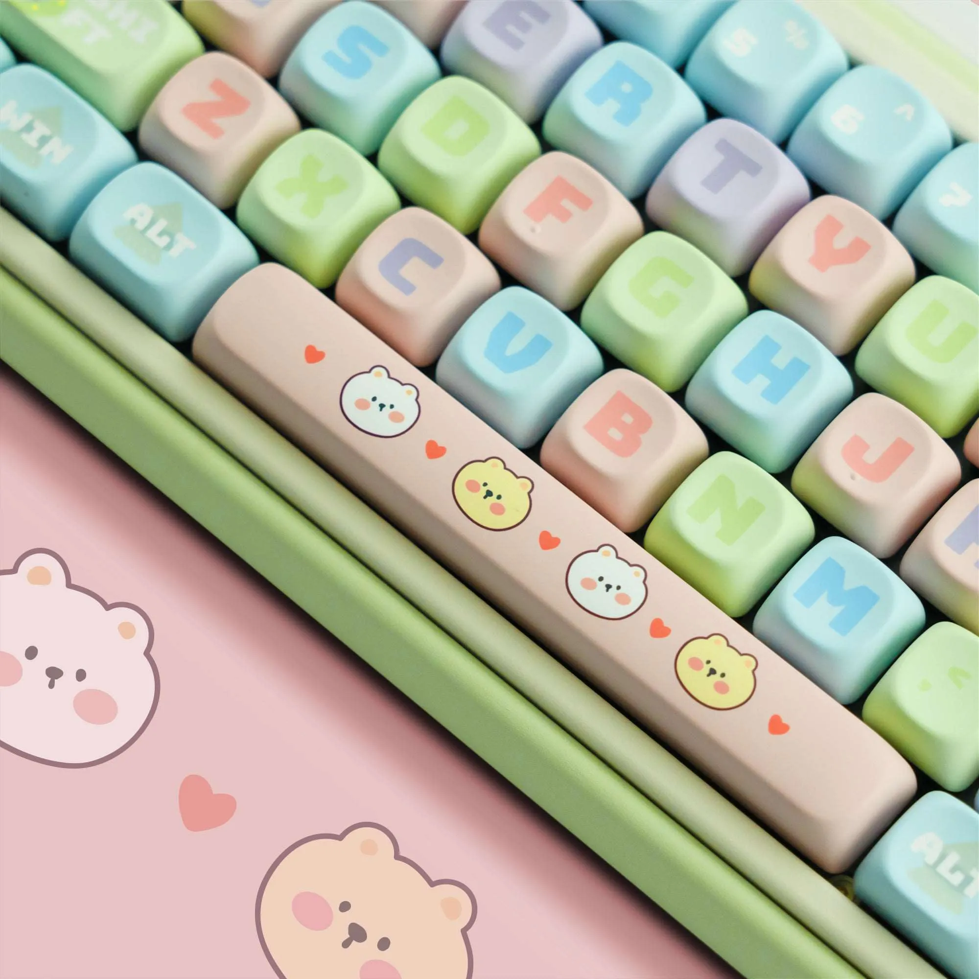 XVX Cute Little Bear  MOA Profile Dyed Sub PBT Keycap Set 143-Key