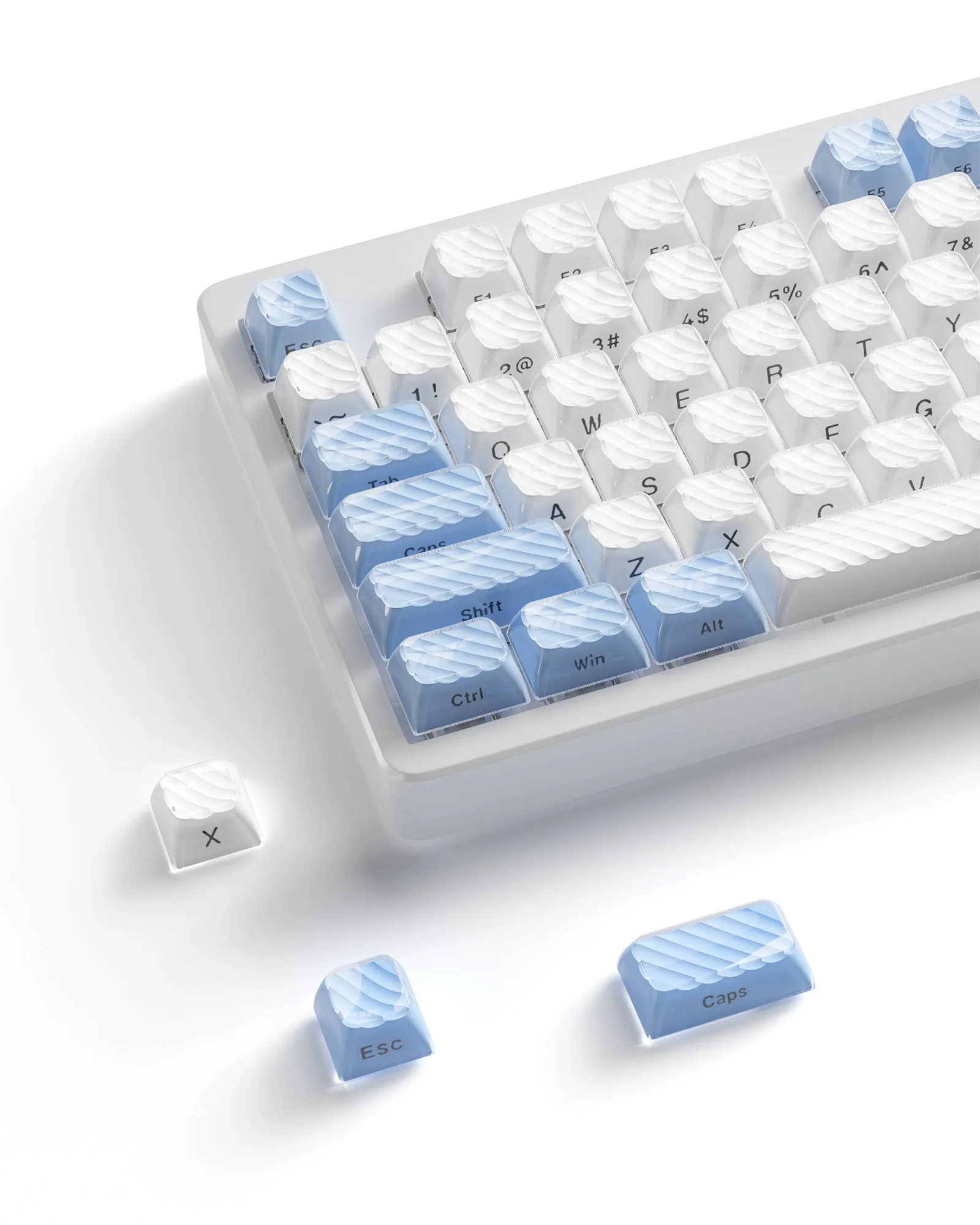 XVX Magic Wave Series OEM Profile Side-Print Ice-Cube Keycap Set (133-Key)