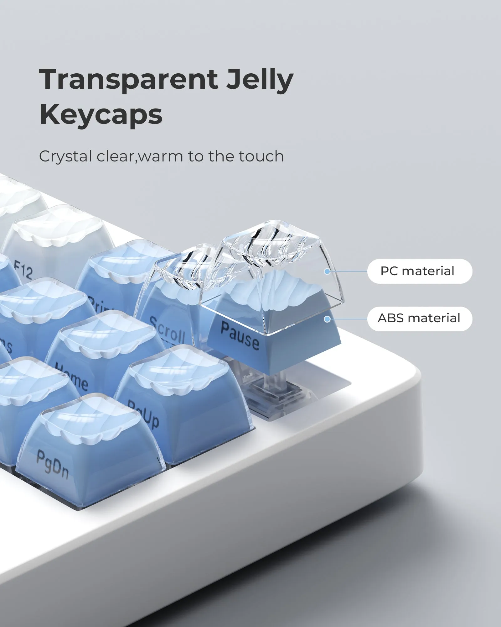 XVX Magic Wave Series OEM Profile Side-Print Ice-Cube Keycap Set (133-Key)