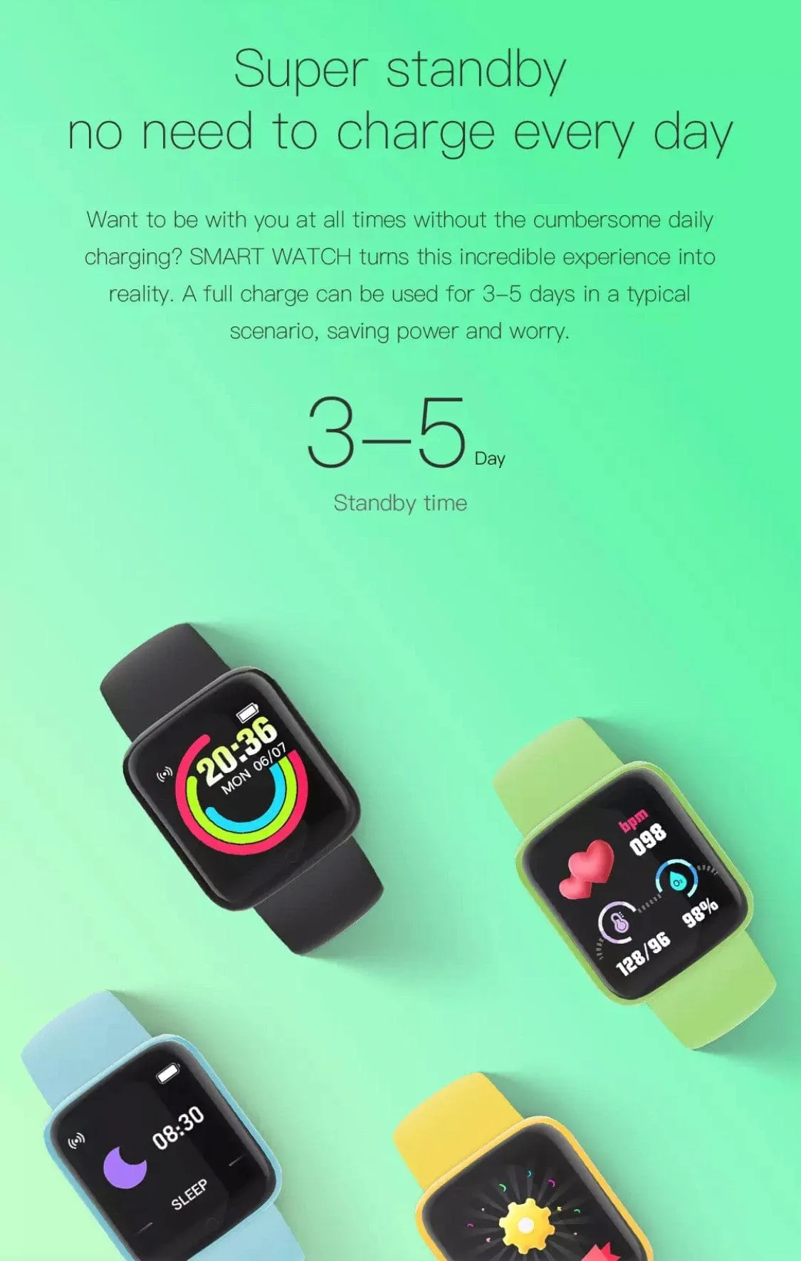 Y68  Smart Watch Green