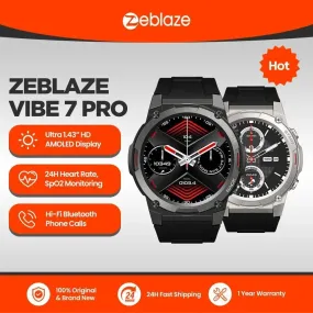 Zeblaze VIBE 7 PRO: Rugged Military Smartwatch with AMOLED Display and Voice Calling